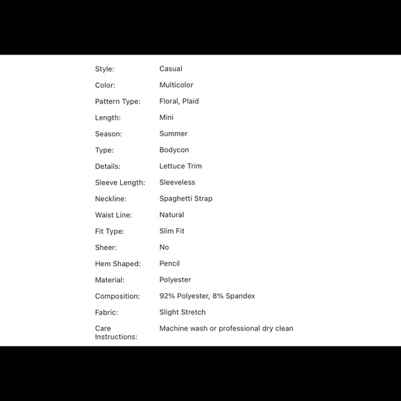 NEW Plaid Floral Lettuce Trim Bodycon Dress. - Picture 6 of 7